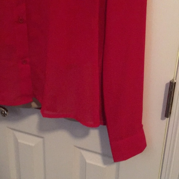 Forever 21 red button down top- large - Picture 6 of 7